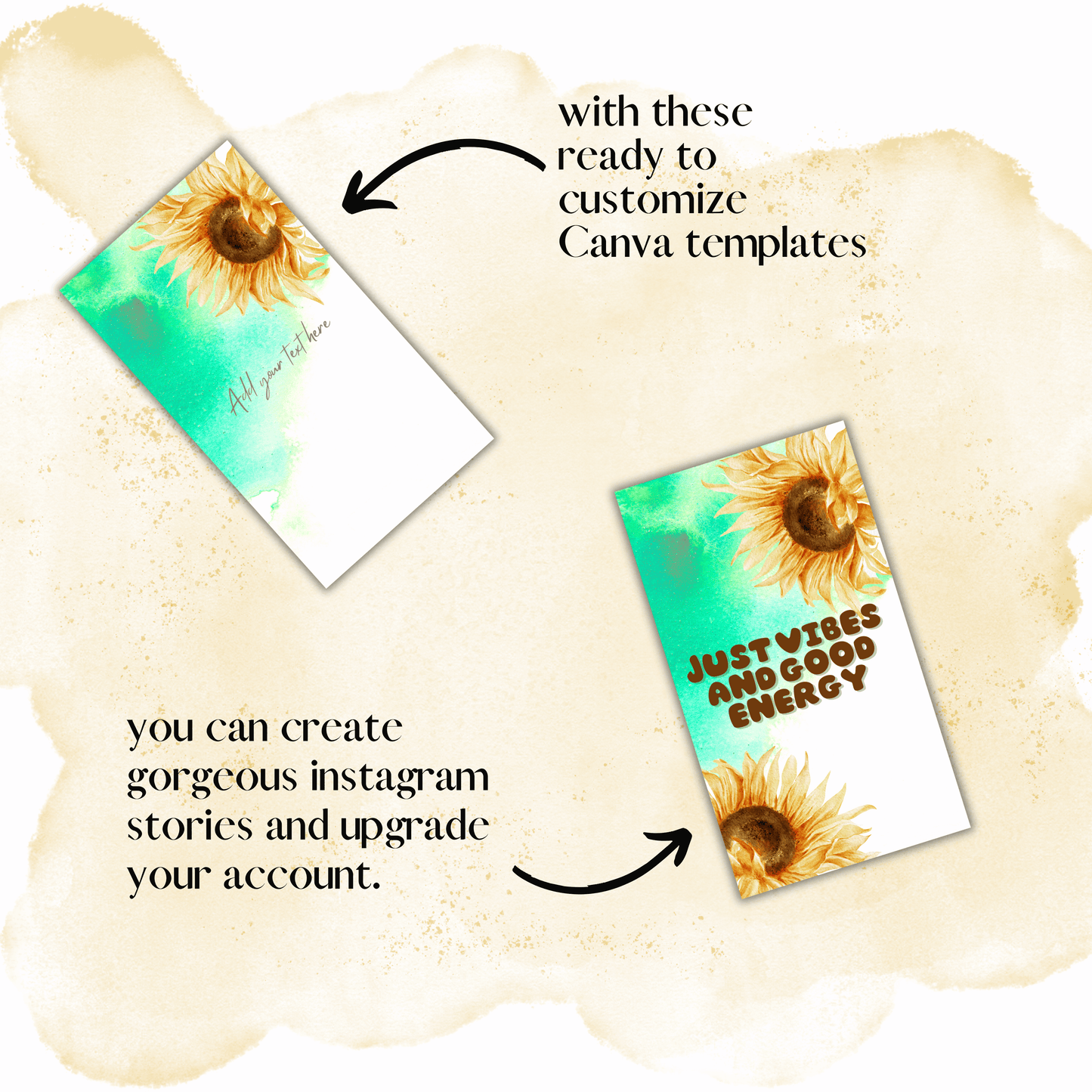 25 IG Story Templates Watercolor Plants theme