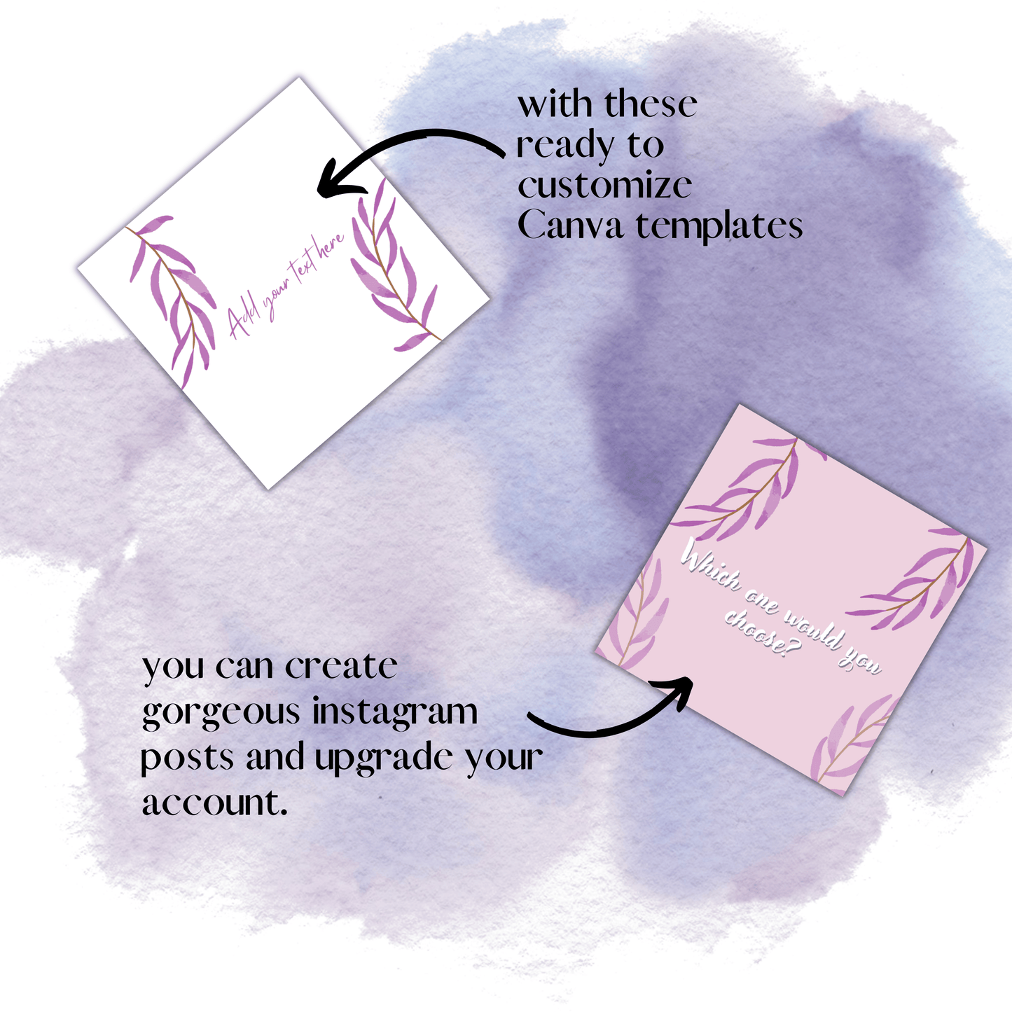 25 IG Post Templates Watercolor Plants theme