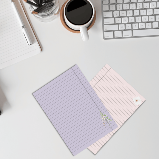 Pastel Floral Style Notebook Pages -  صفحات دفتر بطابع أزهار باستيلي