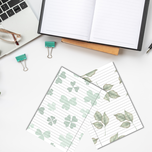 Greenery note book pages -صفحات دفتر بتصميم نباتات