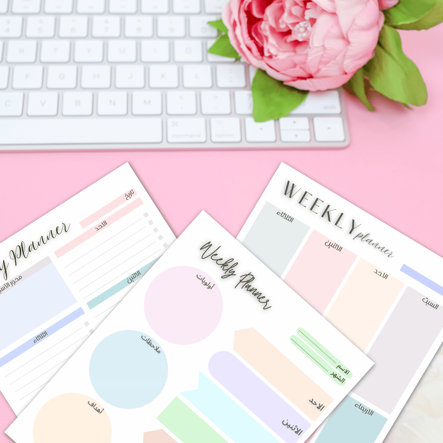 Pastel - Weekly Planner جدول الاسبوع- باستيل
