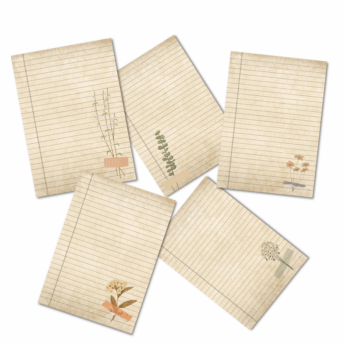 Vintage note book pages - صفحات دفتر بطابع عتيق