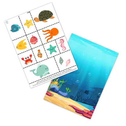 cut and paste sea creatures قص ولصق الكائنات البحرية