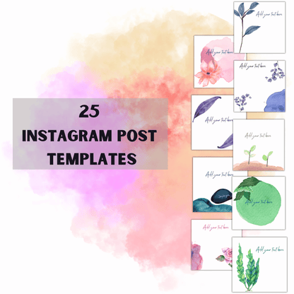 25 IG Post Templates Watercolor Plants theme