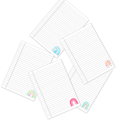 Rainbow note book pages -  صفحات دفتر رين بو