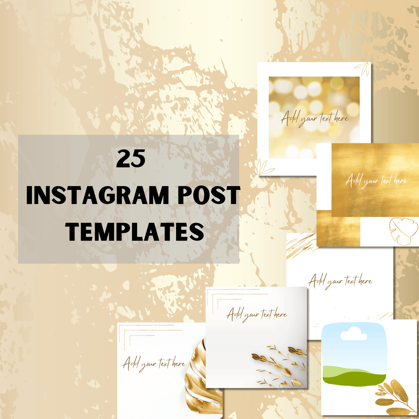 25 IG Post Templates Gold theme