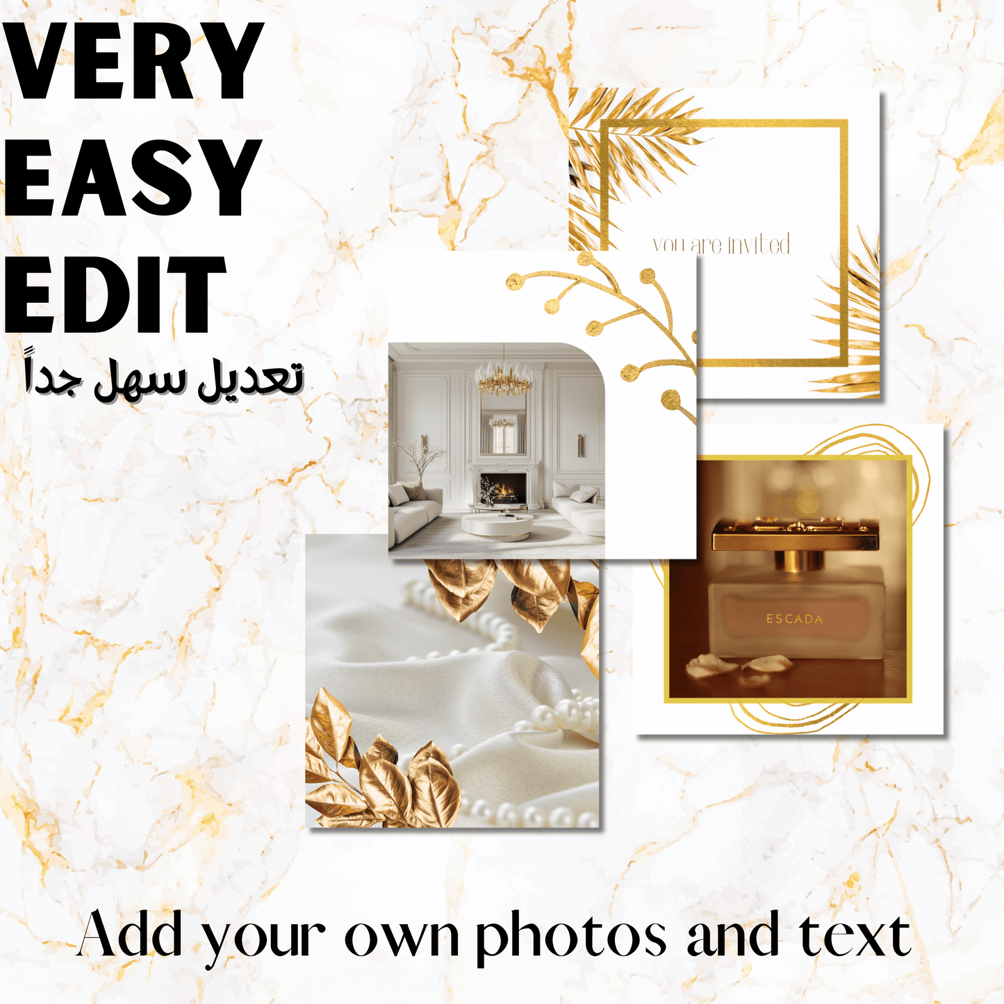 25 IG Post Templates Gold theme