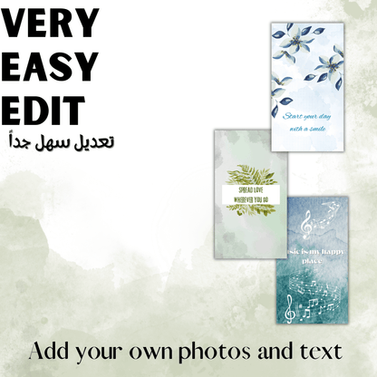 25 IG Story Templates Watercolor Plants theme