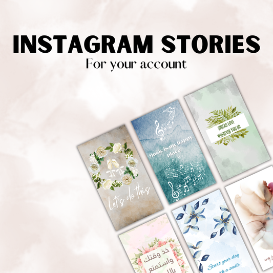 25 IG Story Templates Watercolor Plants theme