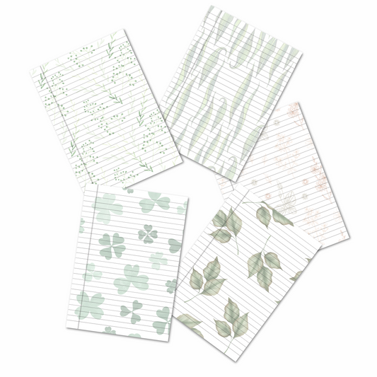Greenery note book pages -صفحات دفتر بتصميم نباتات