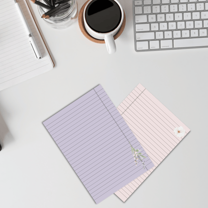 Pastel Floral Style Notebook Pages -  صفحات دفتر بطابع أزهار باستيلي